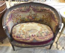 FRENCH NEEDLEPOINT SETTEE