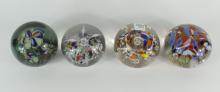 4 ART GLASS PAPERWEIGHTS