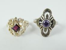 2 GEMSTONE RINGS