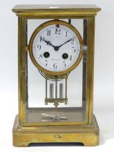 FRENCH BRASS MANTEL CLOCK