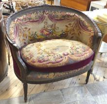 FRENCH NEEDLEPOINT SETTEE