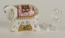 DERBY PAPERWEIGHT AND SWAROVSKI FIGURE