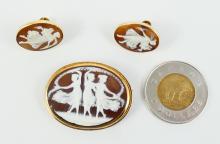 SUITE ANTIQUE CAMEO JEWELLERY