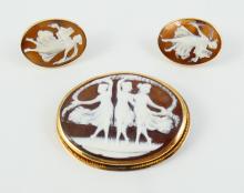 SUITE ANTIQUE CAMEO JEWELLERY