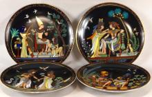 FOUR TUTANKHAMUN PLATES