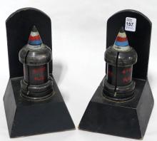 PAIR OF TRENCH ART BOOKENDS