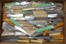 TWO BOX LOTS OF CUTLERY AND WOODEN ITEMS