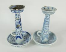 TWO EARLY OIL LAMPS