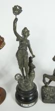 4 ANTIQUE SPELTER METAL SCULPTURES