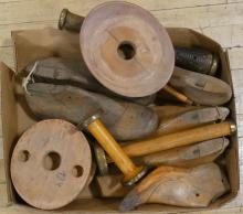 TWO BOX LOTS OF CUTLERY AND WOODEN ITEMS