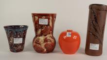 FOUR POTTERY VASES