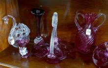 ELEVEN PIECES OF ART GLASS