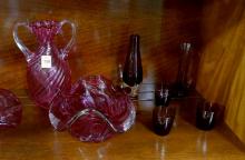 ELEVEN PIECES OF ART GLASS