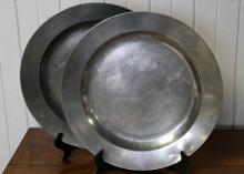 RARE PEWTER CHARGERS