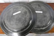RARE PEWTER CHARGERS