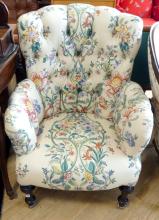 BUTTON-BACK ARMCHAIR