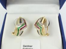 PAIR GEMSTONE EARRINGS