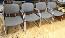 FOUR MCM CHROME ARMCHAIRS