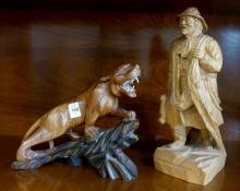 TWO WOODEN CARVINGS