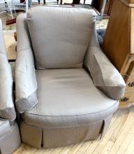 PAIR OF UPHOLSTERED ARMCHAIRS