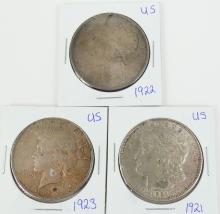 3 U.S. SILVER DOLLARS