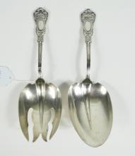 PAIR STERLING SALAD/SERVING SPOONS