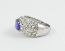 PLATINUM DIAMOND & TANZANITE RING