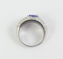 PLATINUM DIAMOND & TANZANITE RING