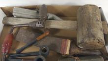 OLD TOOLS, PIPES, RAZORS, ETC.