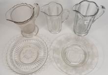 5 PIECES PATTERN GLASS