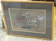 TWO FRAMED WATERCOLOURS AND PASTEL