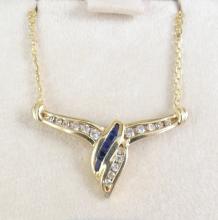 SAPPHIRE & DIAMOND NECKLACE