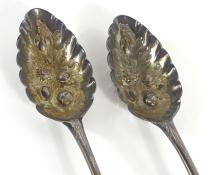 PAIR GEORGIAN SILVER SERVING SPOONS