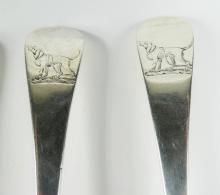 FOUR 18TH CENTURY STERLING SPOONS