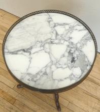 MARBLE TOP LAMP TABLE