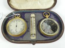 ANTIQUE POCKET TRAVEL WEATHER COMPENDIUM