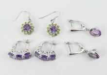 3 PAIRS STERLING EARRINGS