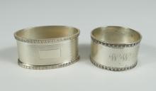 2 ENGLISH STERLING NAPKIN RINGS