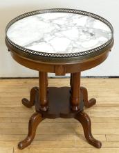 MARBLE TOP LAMP TABLE