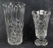 TWO CRYSTAL VASES