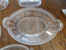 SIX PIECES OF ANTIQUE PATTERN GLASS