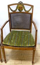 PAIR OF SATINWOOD ARMCHAIRS