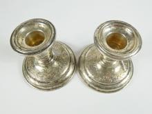 PAIR SILVER CANDLEHOLDERS