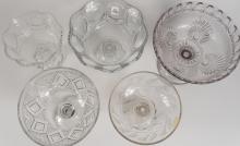5 PATTERN GLASS COMPORTS