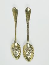 PAIR GEORGE III SERVING SPOONS