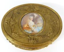 ANTIQUE OVAL TOILETTE BOX