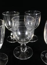 RARE SET OF 8 CANADIAN GLASS GOBLETS CIRCA 1860-1870