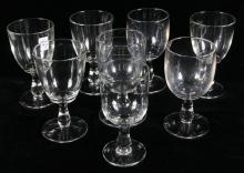 RARE SET OF 8 CANADIAN GLASS GOBLETS CIRCA 1860-1870