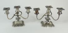 TWO PAIRS OF CANDELABRA