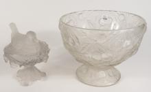 2 FROSTED GLASS BOWLS
